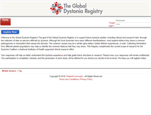 Tablet Screenshot of globaldystoniaregistry.org
